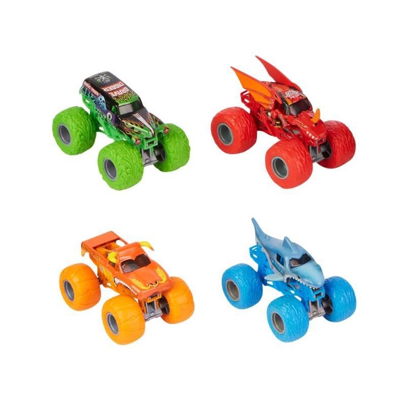 PACK DE 4 VÉHICULES DIE CAST 1:64 Monster Jam