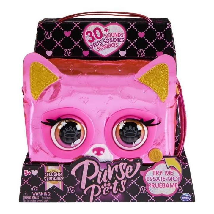 Purse Pets - Bulldog Français - Métallique - Sac Compagnon Animé -