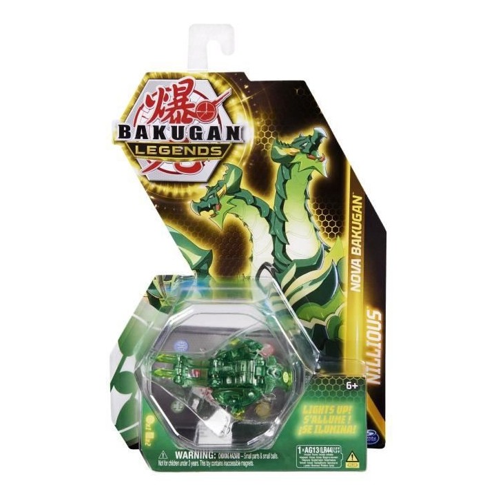 Bakugan - Coffret 1 Bakugan Nova Lumineux Saison 5 et 2 Cartes - Des 6