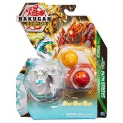 Bakugan - Starter Pack - Coffret 3 Bakugan Saison 5 - 2 tuile BakuScore et 2 Cartes - Des 6 ans - Modele Aléatoire