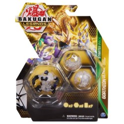 Bakugan - Starter Pack - Coffret 3 Bakugan Saison 5 - 2 tuile BakuScore et 2 Cartes - Des 6 ans - Modele Aléatoire