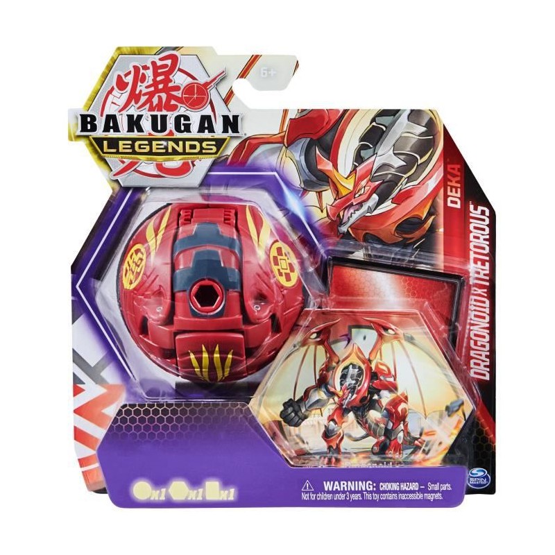 Bakugan - Coffret 1 Bakugan Deka Saison 5 et 1 Carte Maîtrise fournies et 1 tuile Deka - Des 6 ans - Modele Aléatoire