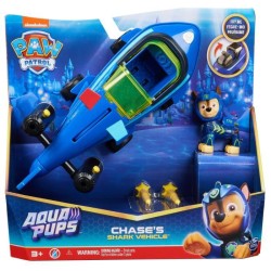 La Pat' Patrouille - Chase - Véhicule + Figurines - La Pat' Patrouille Aqua Pups - Des 3 ans