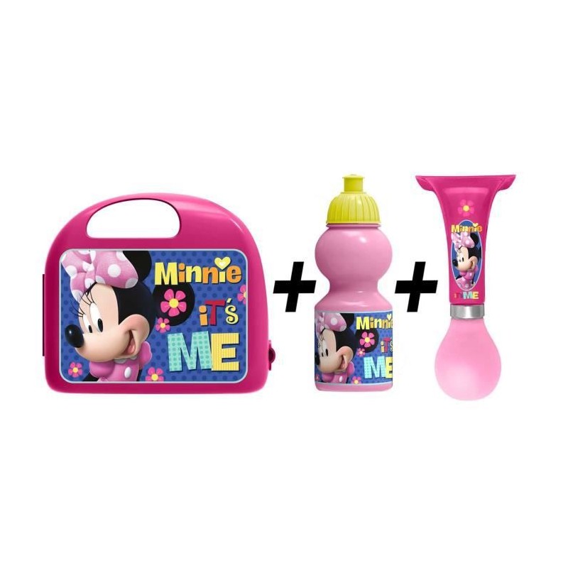 DISNEY MINNIE Combo boîte a gouter + bidon + klaxon)