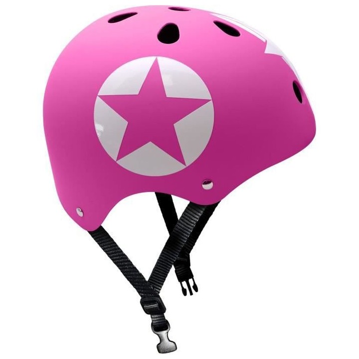 STAMP Casque Skate Pink Star avec Molette d'Ajustement - Taille 54-60