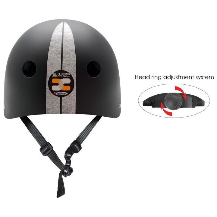 STAMP Casque Skate Black Star avec Molette d'Ajustement - Taille 54-60