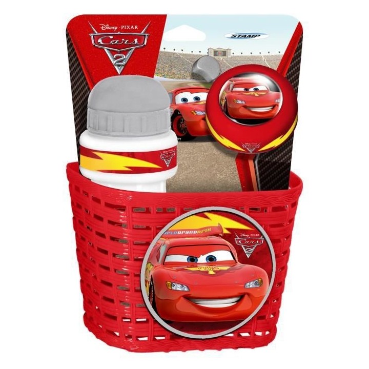 CARS Set Corbeille, Bidon et Sonnette Pour Vélo et Trottinette - Disn