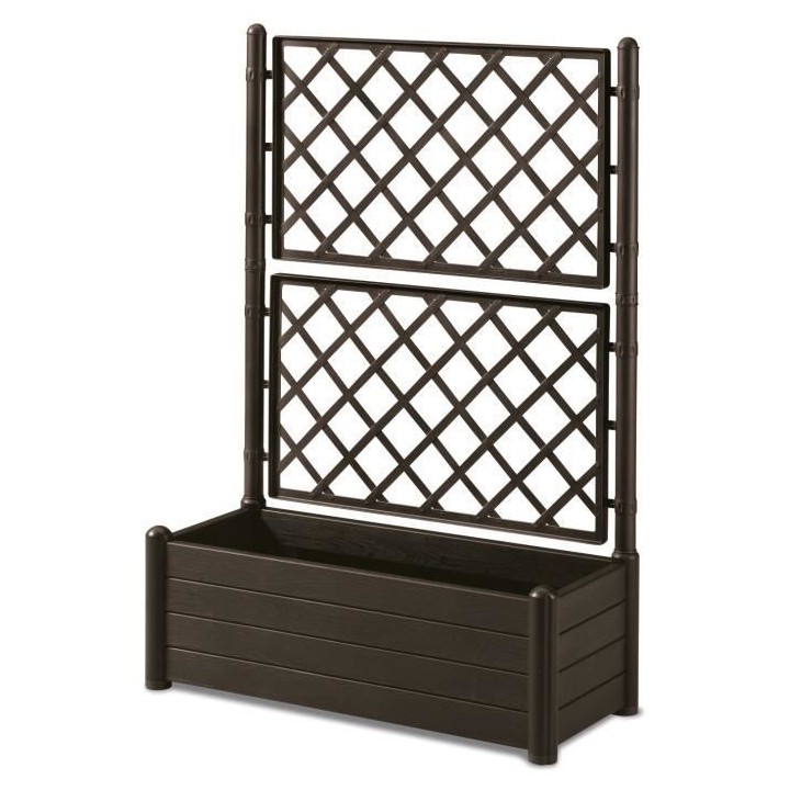 STEFANPLAST Bac a fleurs rectangulaire avec treillis - Finition en boi