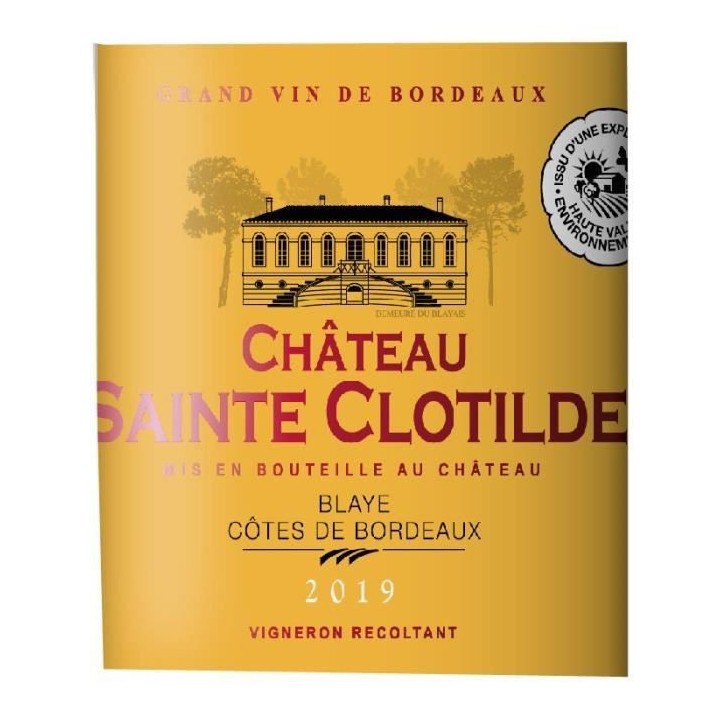 Château Sainte Clotilde 2019 Blaye Côtes de Bordeaux - Vin rouge de