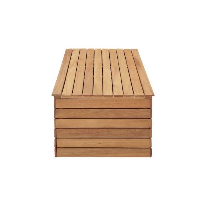 Coffre de rangement jardin en bois exotique d'eucalyptus FSC - 190 L -