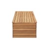 Coffre de rangement jardin en bois exotique d'eucalyptus FSC - 190 L - 48,5 x 109,5 x 37 cm - Avec roulettes - Effet Teck