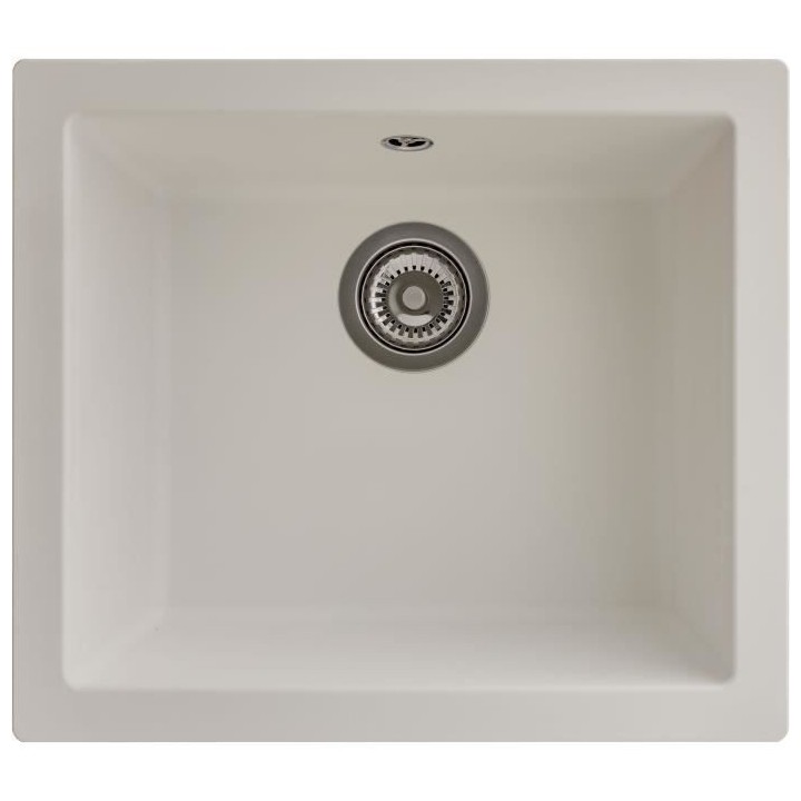Evier en résine - Blanc uni - a encastrer ou sous plan - STRADOUR - 1
