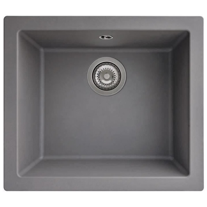 Evier a encastrer ou sous plan en résine 1 cuve 500 x 440 mm - Gris b