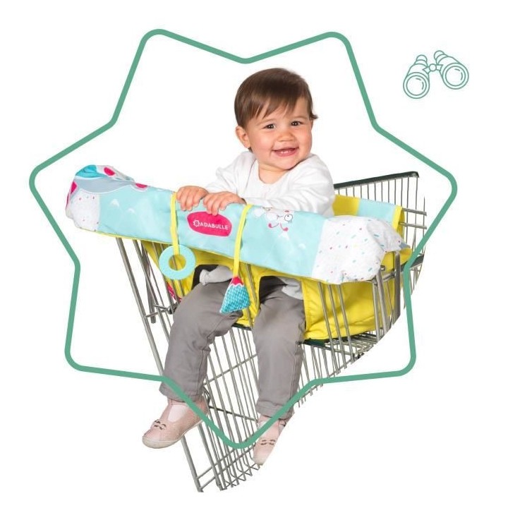 Badabulle Protege-siege chariot pour enfant - 2 jouets sensoriels int