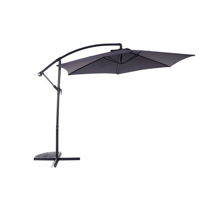 Parasol déporté diametre 3m - structure en aluminium avec toile poly