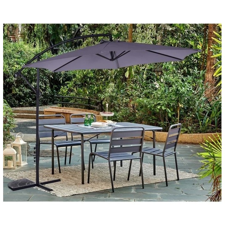 Parasol déporté diametre 3m - structure en aluminium avec toile poly