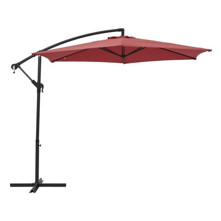 Parasol déporté diametre 3m - structure en aluminium avec toile poly