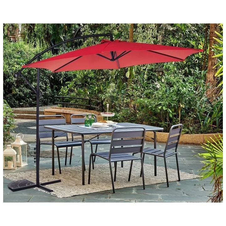 Parasol déporté diametre 3m - structure en aluminium avec toile poly