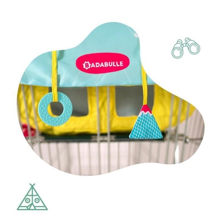 Badabulle Protege-siege chariot pour enfant - 2 jouets sensoriels int