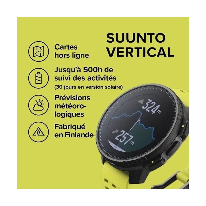 Montre connectée sport - SUUNTO - VERTICAL - Black Lime