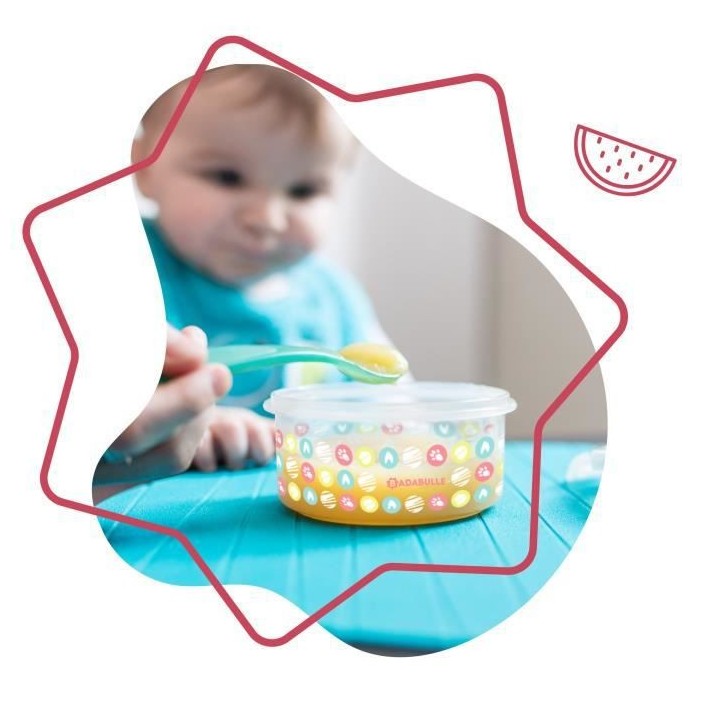 Badabulle MaxiBox, Pots de conservation, 3x300 ml, sans BPA, Couvercle