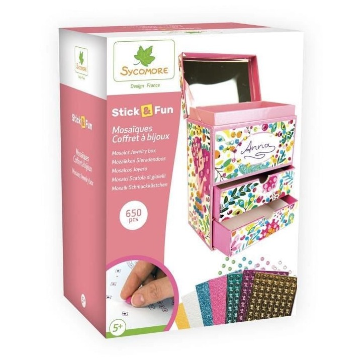 STICK'N FUN - 3D MOSAIQUES - COFFRET BIJOUX