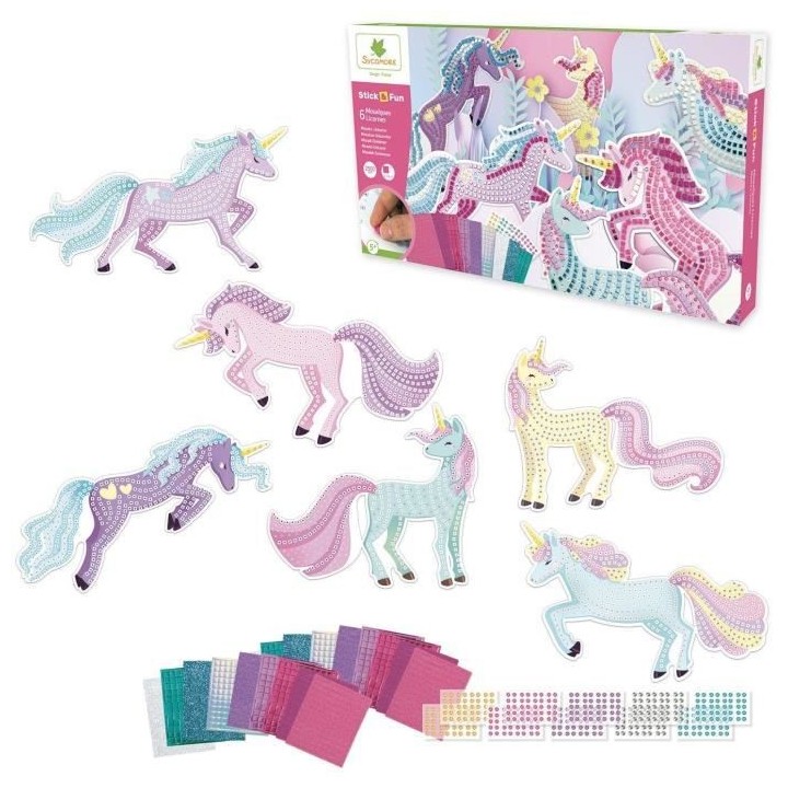STICK'N FUN - XXL MAXI MOSAIQUES - LICORNES
