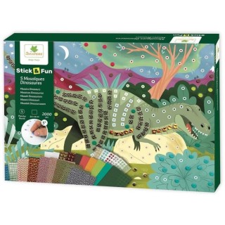 SYCOMORE - 5 TABLEAUX MOSAIQUES DINOSAURES