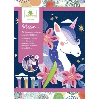 SYCOMORE-10 TABLEAUX PAILLETTES - LICORNES