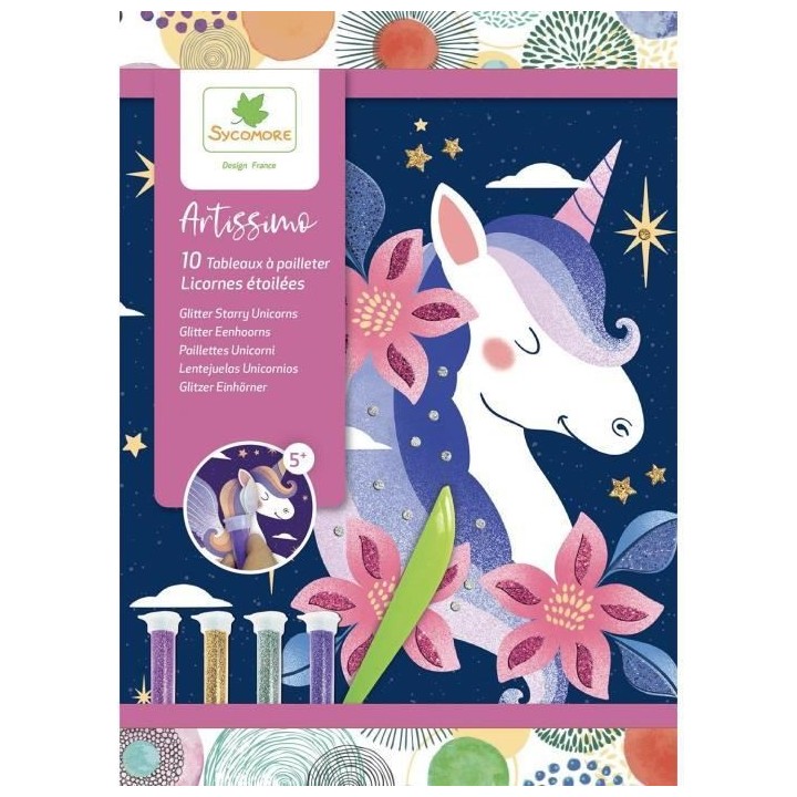 SYCOMORE-10 TABLEAUX PAILLETTES - LICORNES