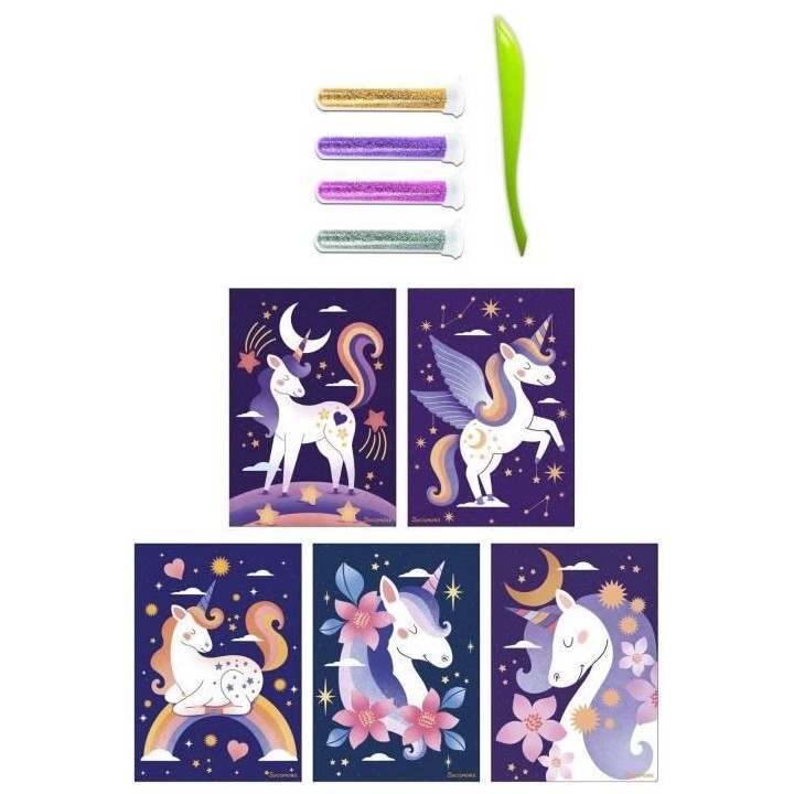 SYCOMORE-10 TABLEAUX PAILLETTES - LICORNES