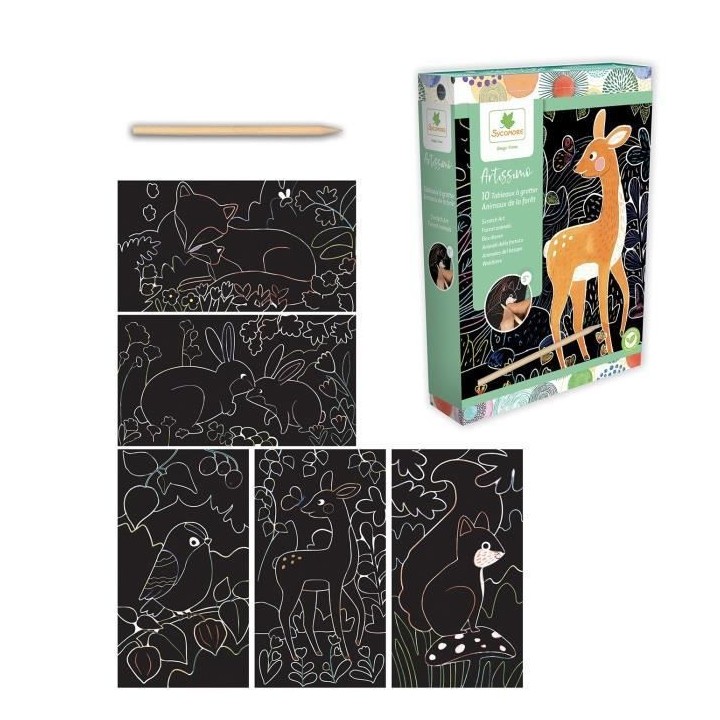 ARTISSIMO - PM SCRATCH ART - ANIMAUX DE LA FOReT