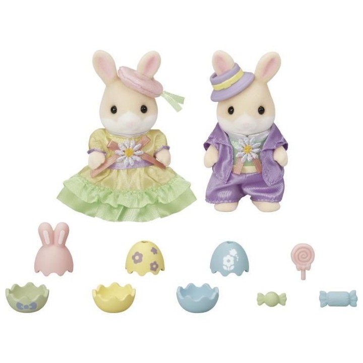 La chasse aux oeufs des freres et soeurs Lapin Marguerite - SYLVANIAN