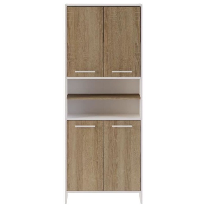 MYSTIC Meuble haut de salle de bain 4 Portes - L 70 x P 30 x H 180 cm