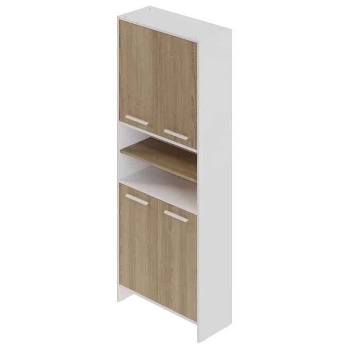 MYSTIC Meuble haut de salle de bain 4 Portes - L 70 x P 30 x H 180 cm