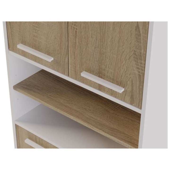 MYSTIC Meuble haut de salle de bain 4 Portes - L 70 x P 30 x H 180 cm