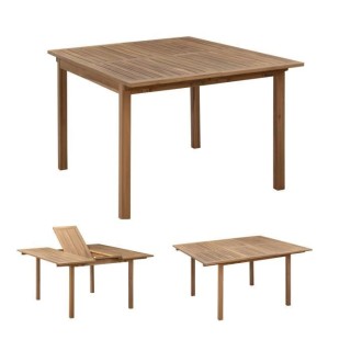 Table de jardin carré extensible 8 personnes - Acacia - Dimensions :