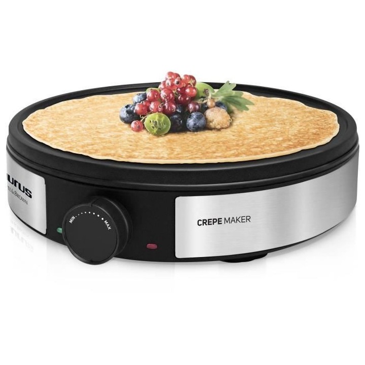 Crepiere Taurus S164 de 1200W, thermostat réglable, plaque antiadhés