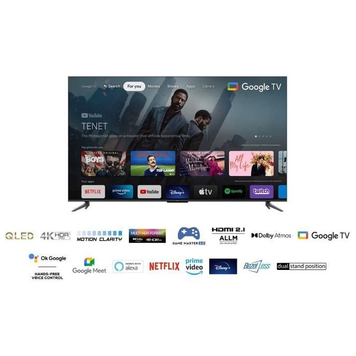 TCL LED 65QLED770 - 165 cm (65) - 4K QLED Dolby vision Dolby Atmos - G