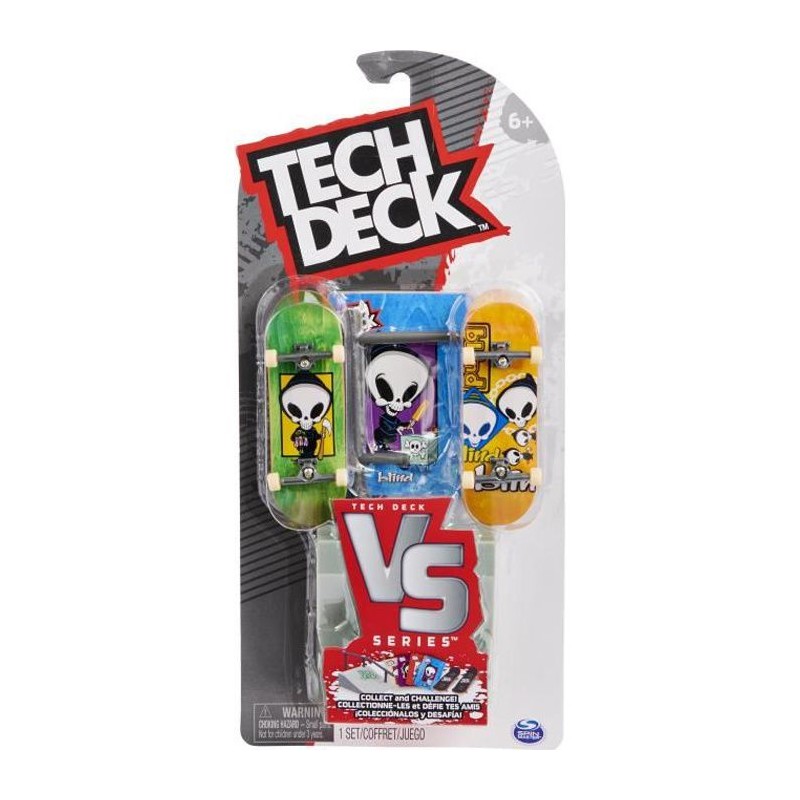 Finger Skate - Tech Deck Pack Versus 2 Fingerboard - 6061574 - Avec 2 authentiques Mini Skate & 4 cartes collector -Modele aléa