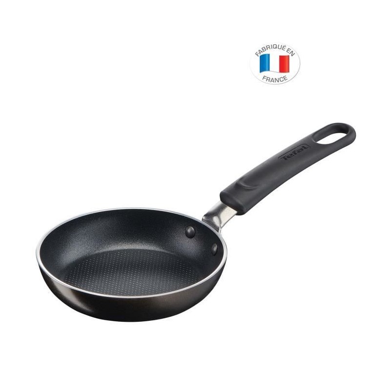 TEFAL B5540002 EASY COOK & CLEAN mini poele 12 cm, revetement anti adhésif tous feux sauf induction, fabriqué en France