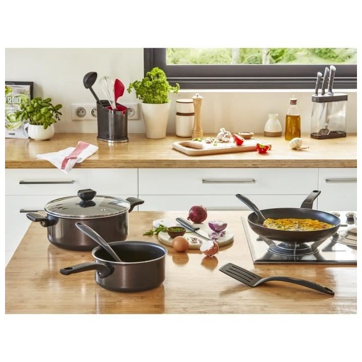 TEFAL B5543202 EASY COOK & CLEAN Sauteuse 24 cm avec couvercle, anti a