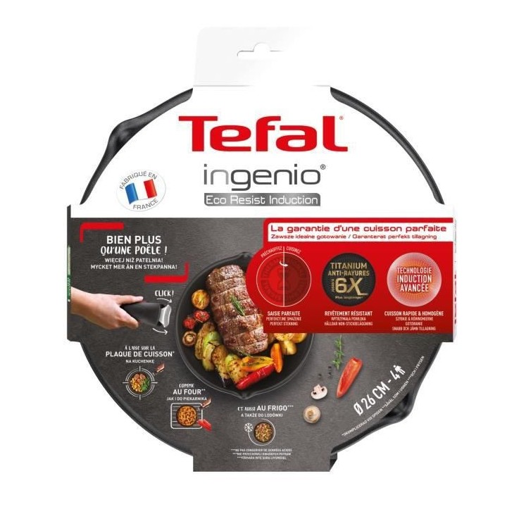TEFAL L3978502 Ingenio Eco Resist Poele profonde 26 cm, revetement ant