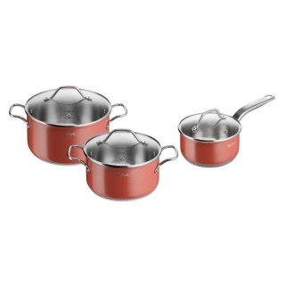 TEFAL Batterie de cuisine 6 pieces, Couvercles verre, Induction, Four,