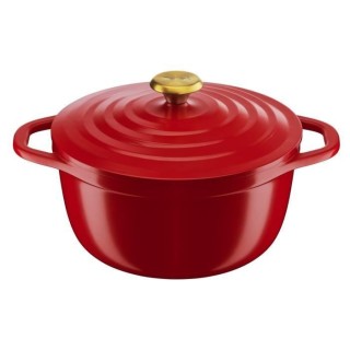TEFAL E2544604 Air cocotte légere 24 cm fonte d'aluminium rouge, tous