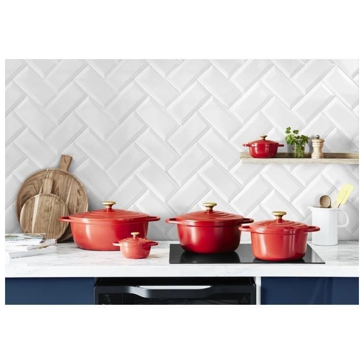 TEFAL E2544604 Air cocotte légere 24 cm fonte d'aluminium rouge, tous