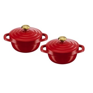 TEFAL Lot de 2 mini cocottes en fonte d'aluminium 11 cm, Induction + f