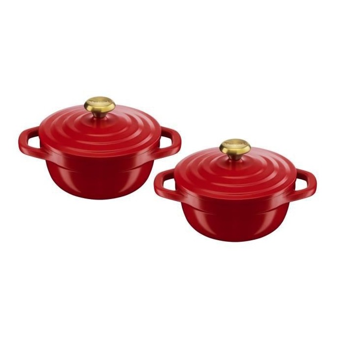 TEFAL Lot de 2 mini cocottes en fonte d'aluminium 11 cm, Induction + f