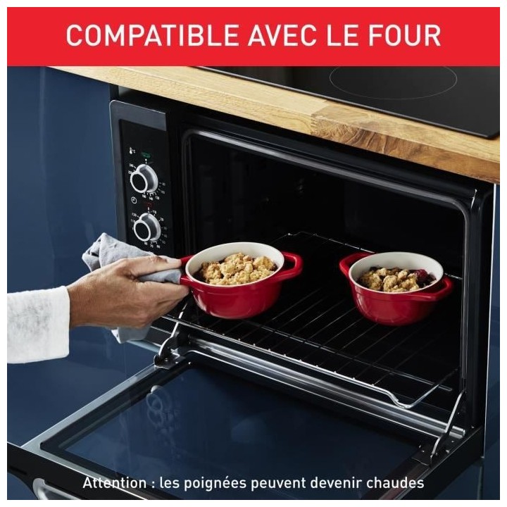 TEFAL Lot de 2 mini cocottes en fonte d'aluminium 11 cm, Induction + f