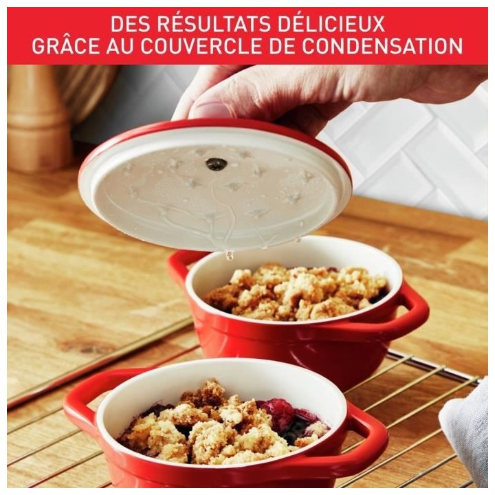 TEFAL Lot de 2 mini cocottes en fonte d'aluminium 11 cm, Induction + f